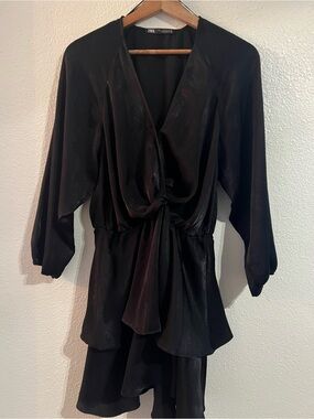 Zara Black Women's Top with Label Detail